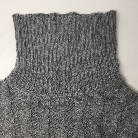 Mutual Weave Men's Cable Knit Turtleneck Sweater Heather Grey Size L - Picture 6 of 9